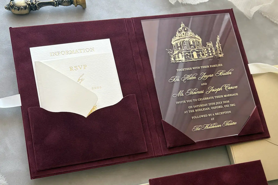 Burgundy Velvet Wedding Invitations