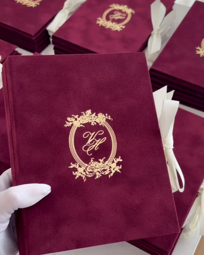 Burgundy Folio Invitations